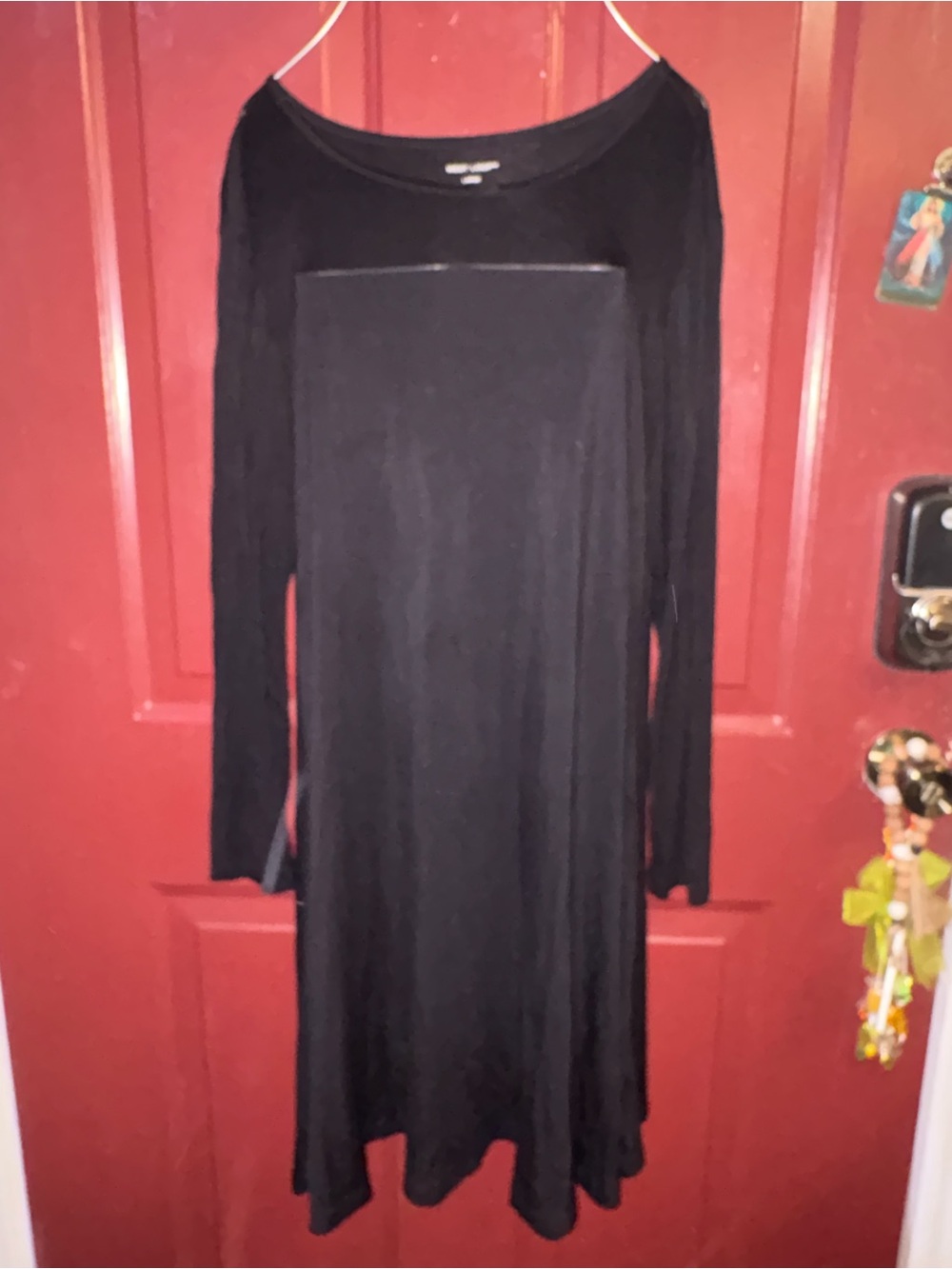 west loop Black Long-Sleeve Swing Dress